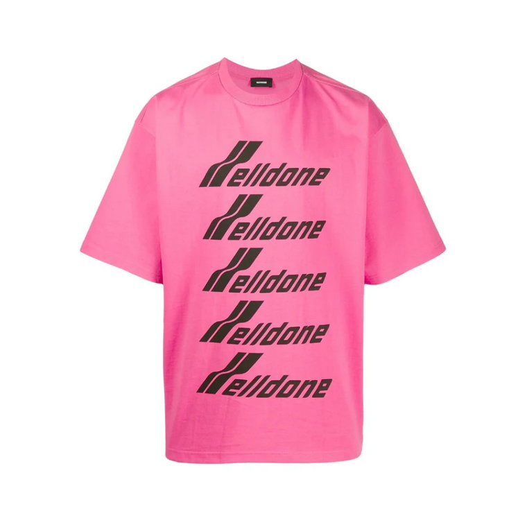 Różowa T-shirt i Polo z nadrukiem We11Done