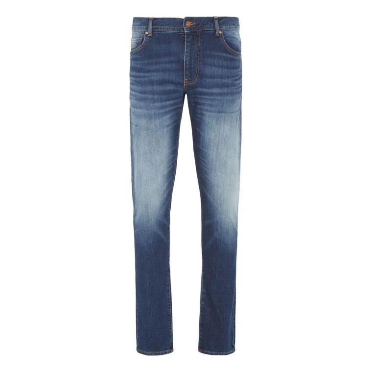 Spodnie dżinsowe Slim Fit z wysokim stanem w kolorze niebieskim Armani Exchange
