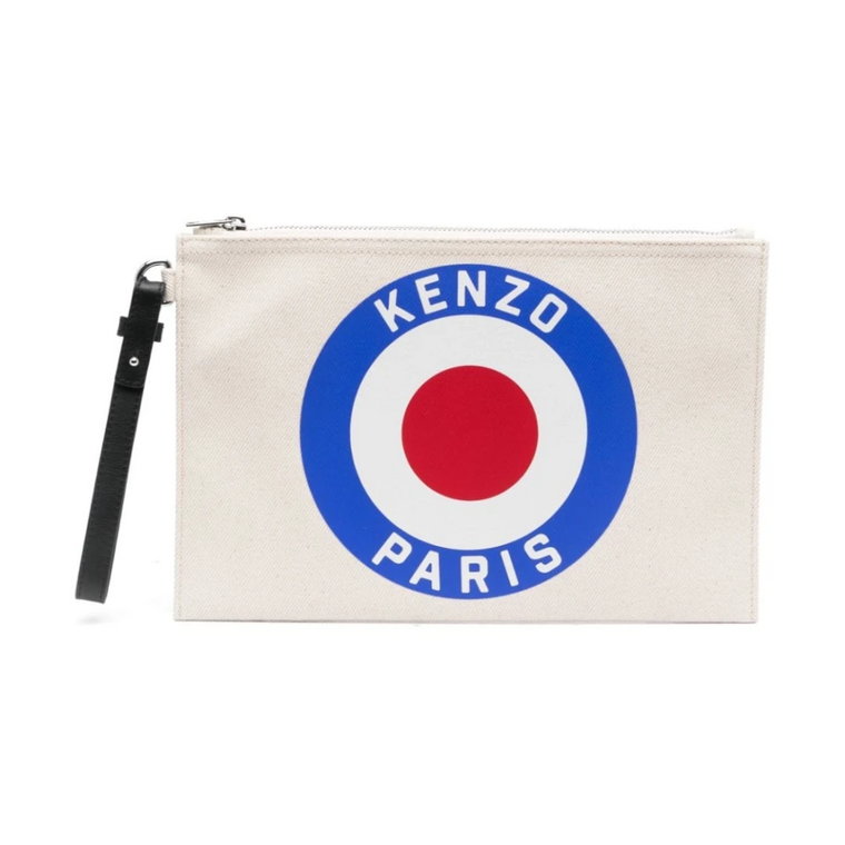 Biała bawełniana torba toaletowa z motywem Kenzo Target Kenzo