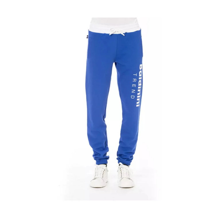 Niebieskie jeansy i spodnie z bawełny z polarowymi spodniami sportowymi Baldinini