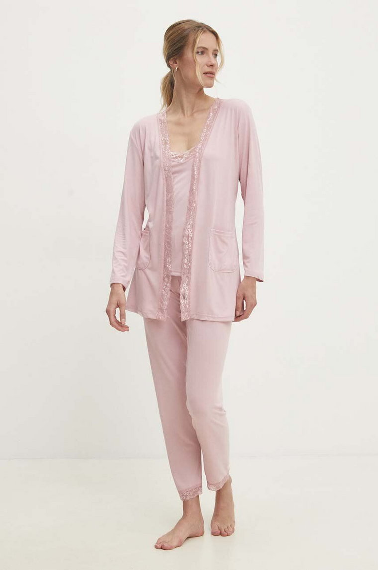 Answear Lab piżama damska kolor różowy