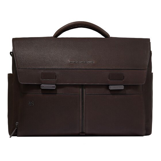 Piquadro W130 Briefcase Messenger Ochrona RFID Skórzany 42 cm Komora na laptopa dark brown