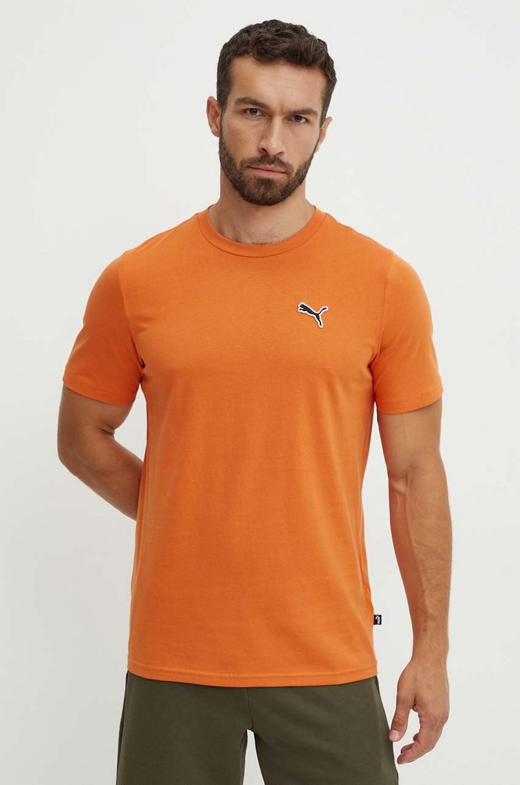 Puma t-shirt bawełniany BETTER ESSENTIALS męski kolor pomarańczowy gładki 675977