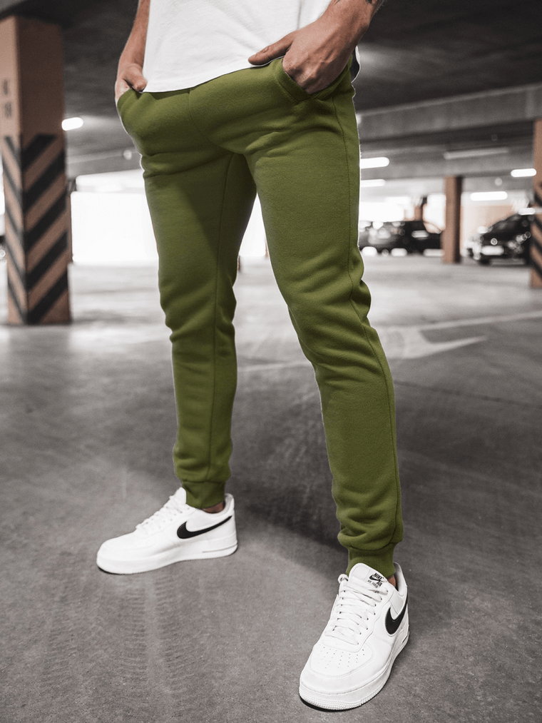 Spodnie dresowe męskie khaki OZONEE JS/XW01
