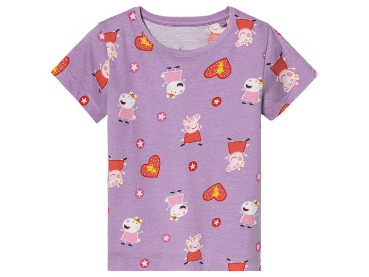 Piżama dziecięca bawełniana z kolekcji Świnki Peppy (t-shirt + spodenki)