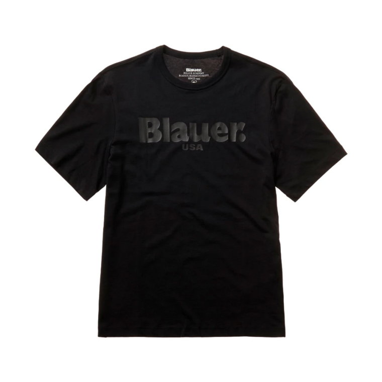 Klasyczny Bawełniany T-shirt z Jersey Blauer