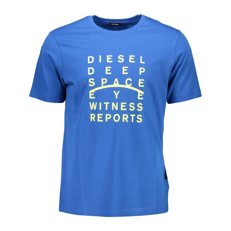 Niebieski męski T-shirt z krótkim rękawem Diesel