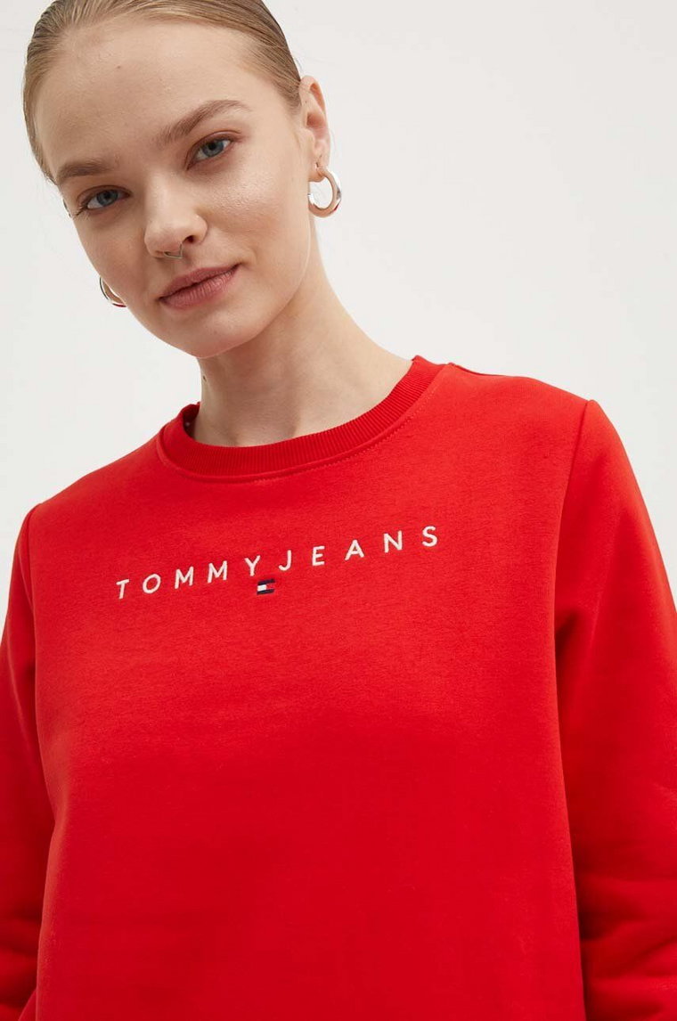 Tommy Jeans bluza damska kolor czerwony  DW0DW17323