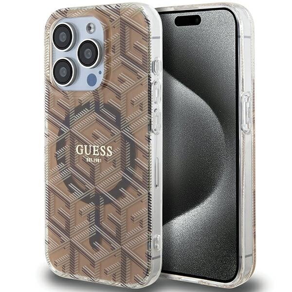 Guess GUHMP15XHGCUSTGW iPhone 15 Pro Max 6.7" brązowy/brown hardcase IML GCube MagSafe