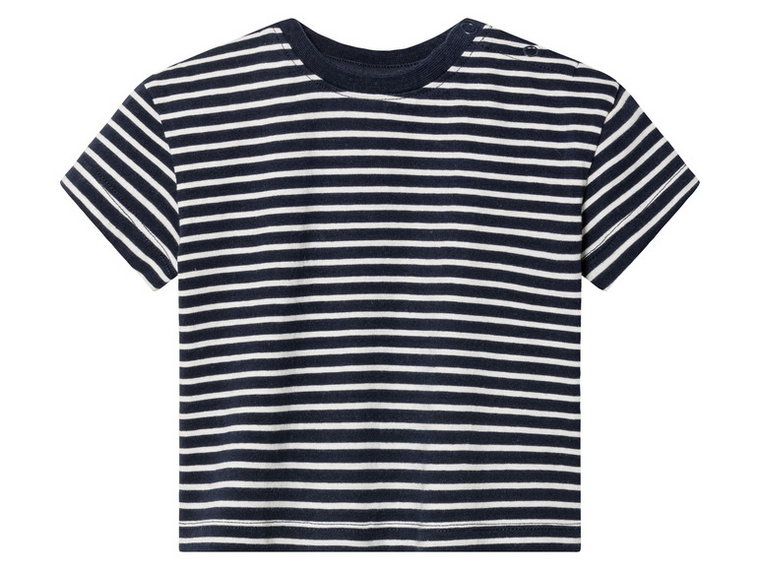 lupilu T-shirty niemowlęce z bawełny organicznej, 2 sztuki (50/56, Niebieski)