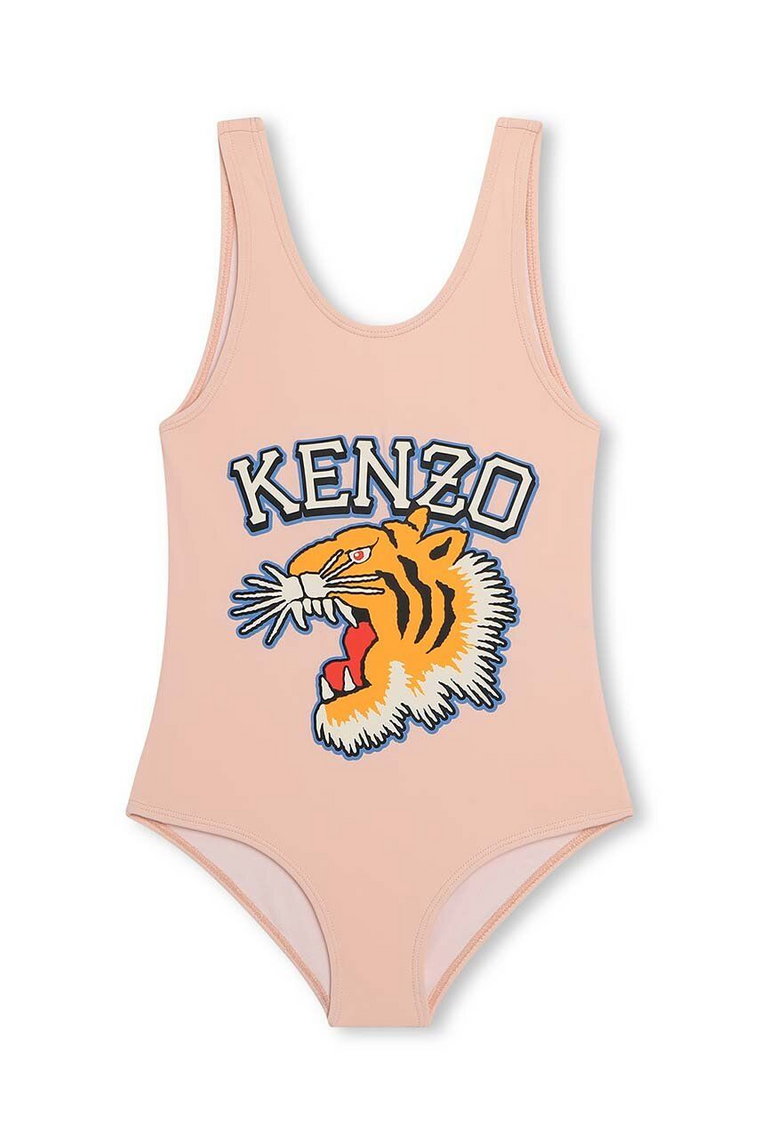 Kenzo Kids jednoczęściowy strój kąpielowy dziecięcy kolor różowy