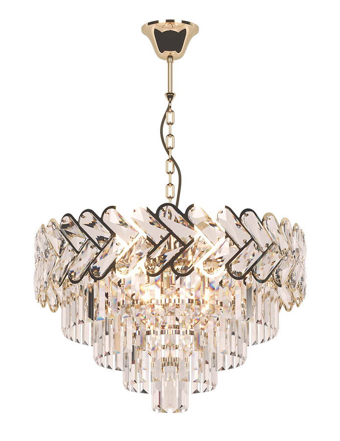 Złoty elegancki żyrandol w stylu glamour - S881-Zevi
