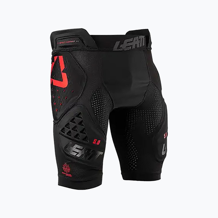 Spodenki rowerowe z ochraniaczami męskie Leatt Impact 3DF 5.0 black/red