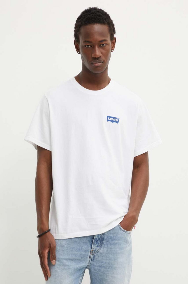 Levi's t-shirt bawełniany męski kolor biały z nadrukiem A2082