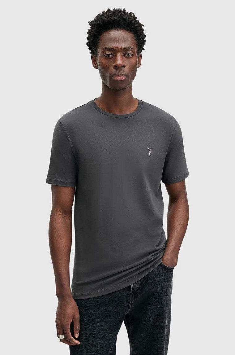 AllSaints t-shirt bawełniany BRACE męski kolor szary gładki M030JB