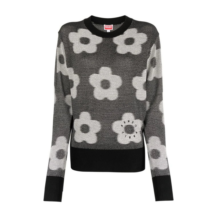 Czarny Sweter z Wzorem Flower Spot dla Kobiet Kenzo