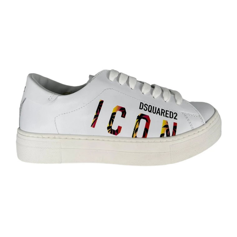 Biały Palmowy Bumper Icon Sneaker Dsquared2