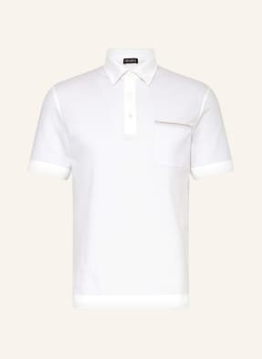 Zegna Koszulka Polo Z Piki Slim Fit weiss