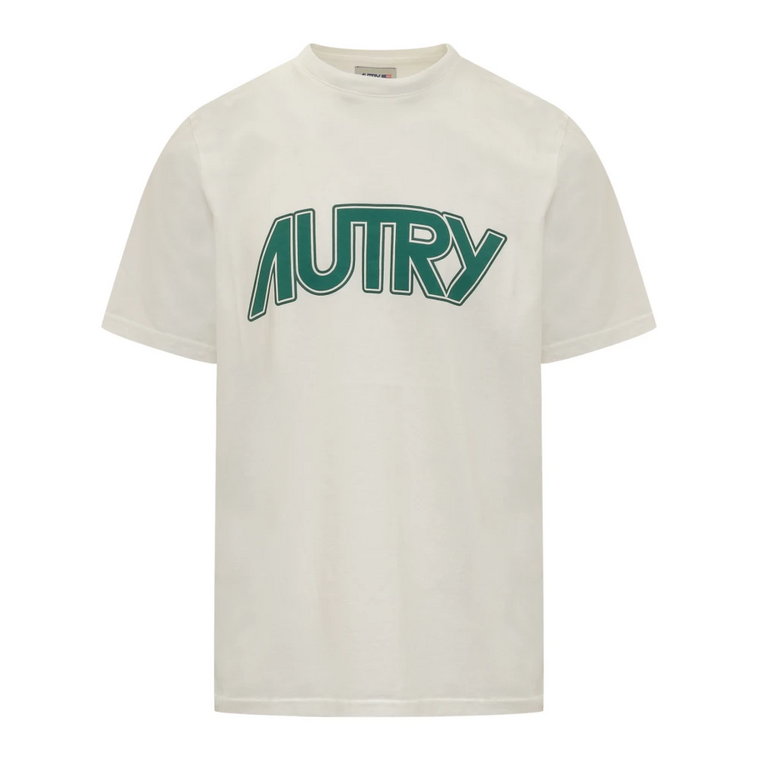 Koszulka z nadrukiem logo i okrągłym dekoltem Autry