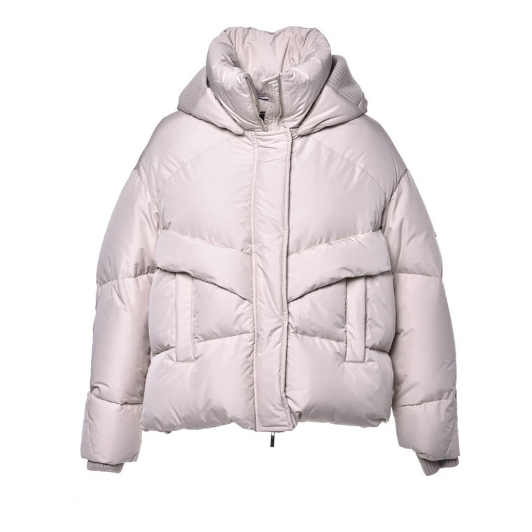 Down jacket in taupe nylon Baldinini