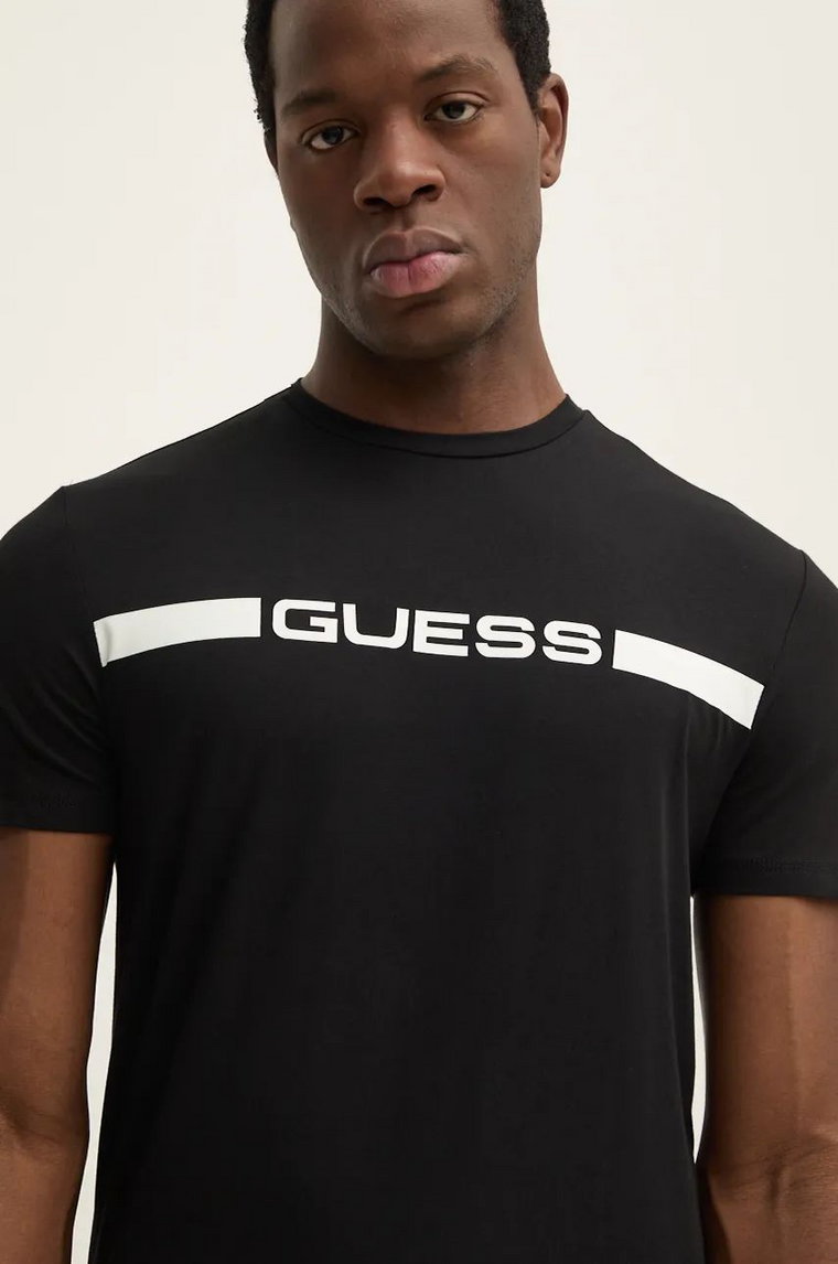 Guess t-shirt JOE męski kolor czarny z nadrukiem U4BM01.K6YW1