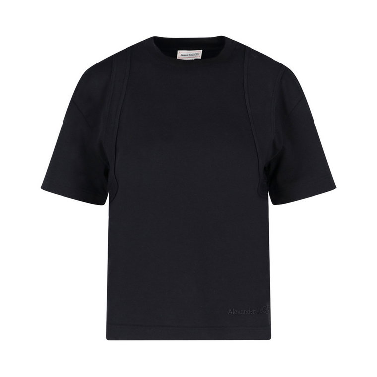 Stylowe Damskie Koszulki w Czarnym i Szarym Alexander McQueen
