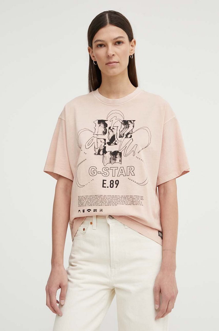G-Star Raw t-shirt bawełniany damski kolor różowy D24632-2653
