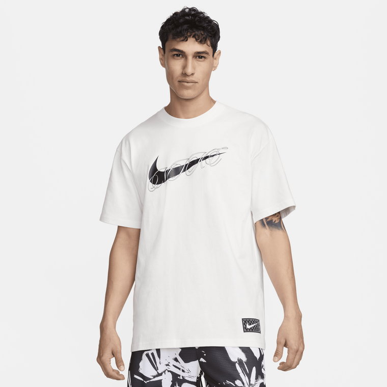 Męski T-shirt do koszykówki Max90 Nike - Biel