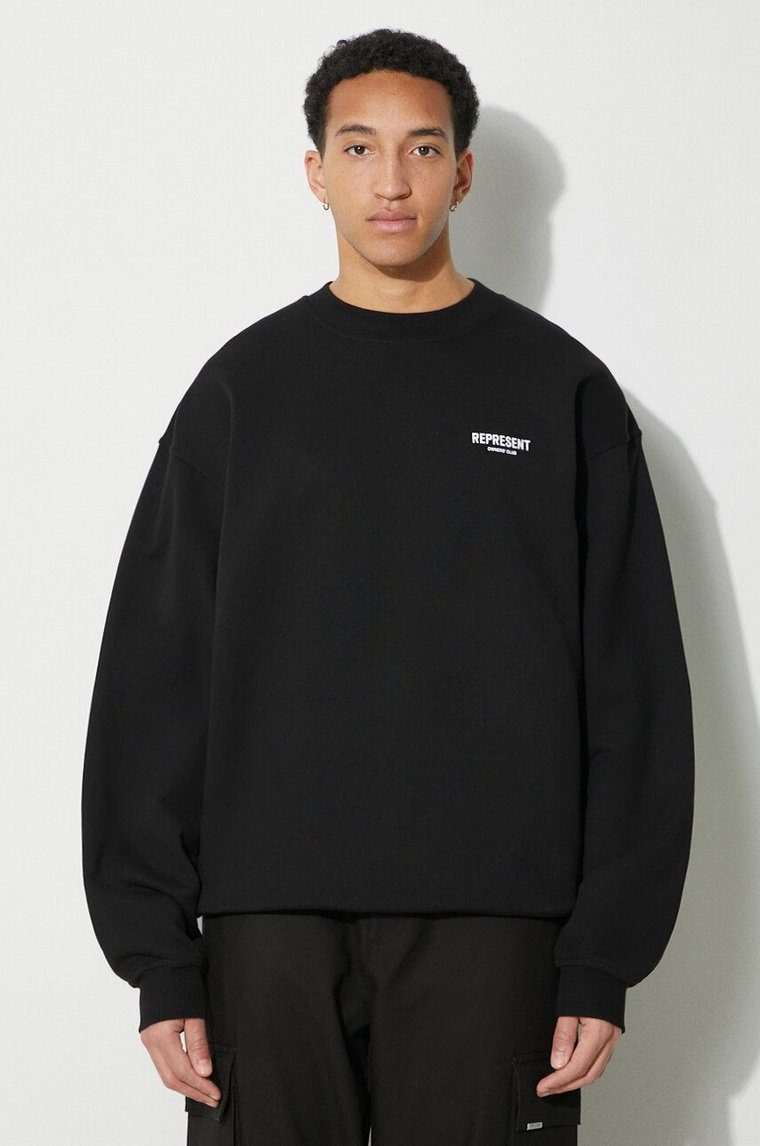 Represent bluza bawełniana Owners Club Sweater męska kolor czarny z nadrukiem OCM410.01