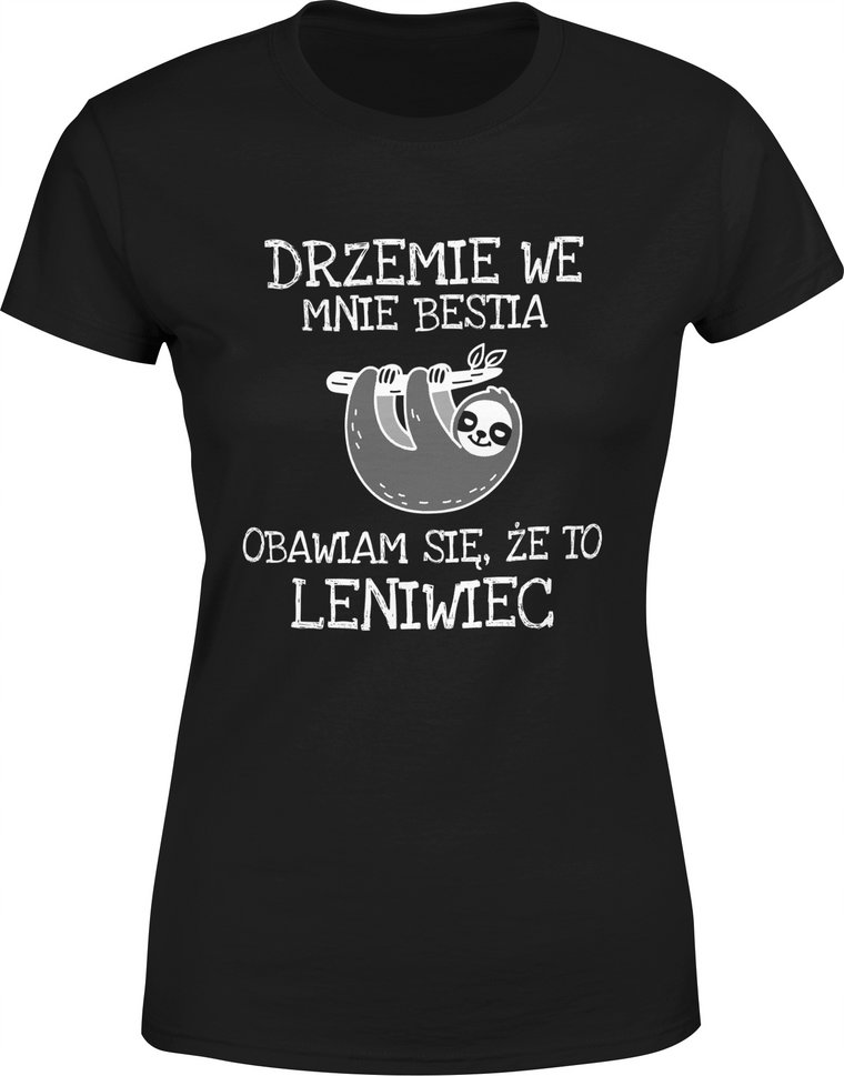 Śmieszna Koszulka Damska Leniwiec T-shirt Rozm. M