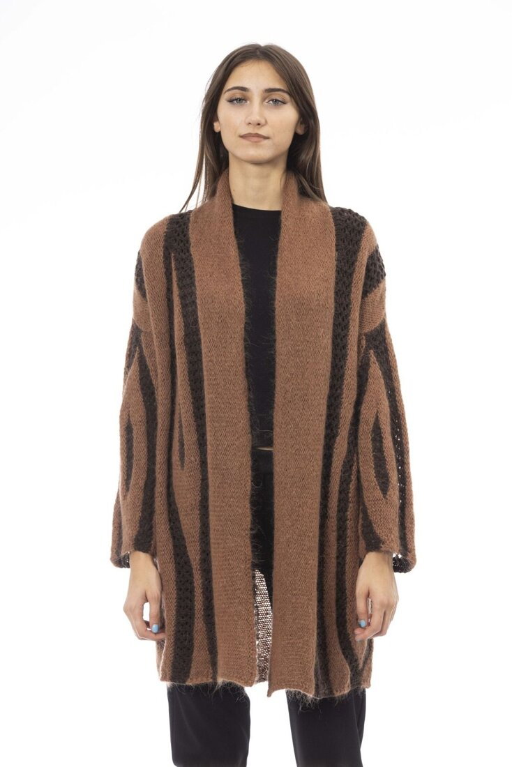 Swetry marki Alpha Studio model AD8520E kolor Brązowy. Odzież damska. Sezon: