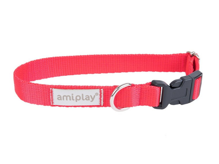 Amiplay Samba Obroża regulowana L 35-50 x 2,5cm czerwona