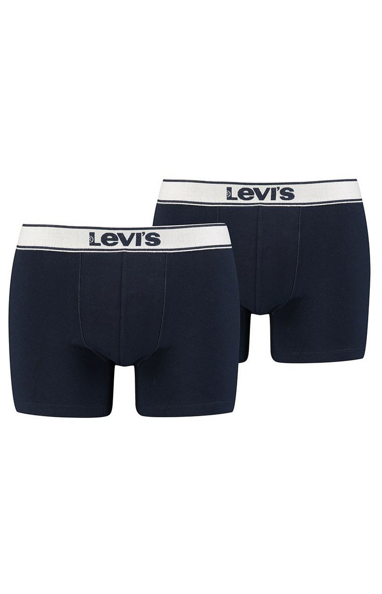 Levis 2-pack bawełnianych bokserek męskich 100001150, Kolor granatowy melanż, Rozmiar S, Levis