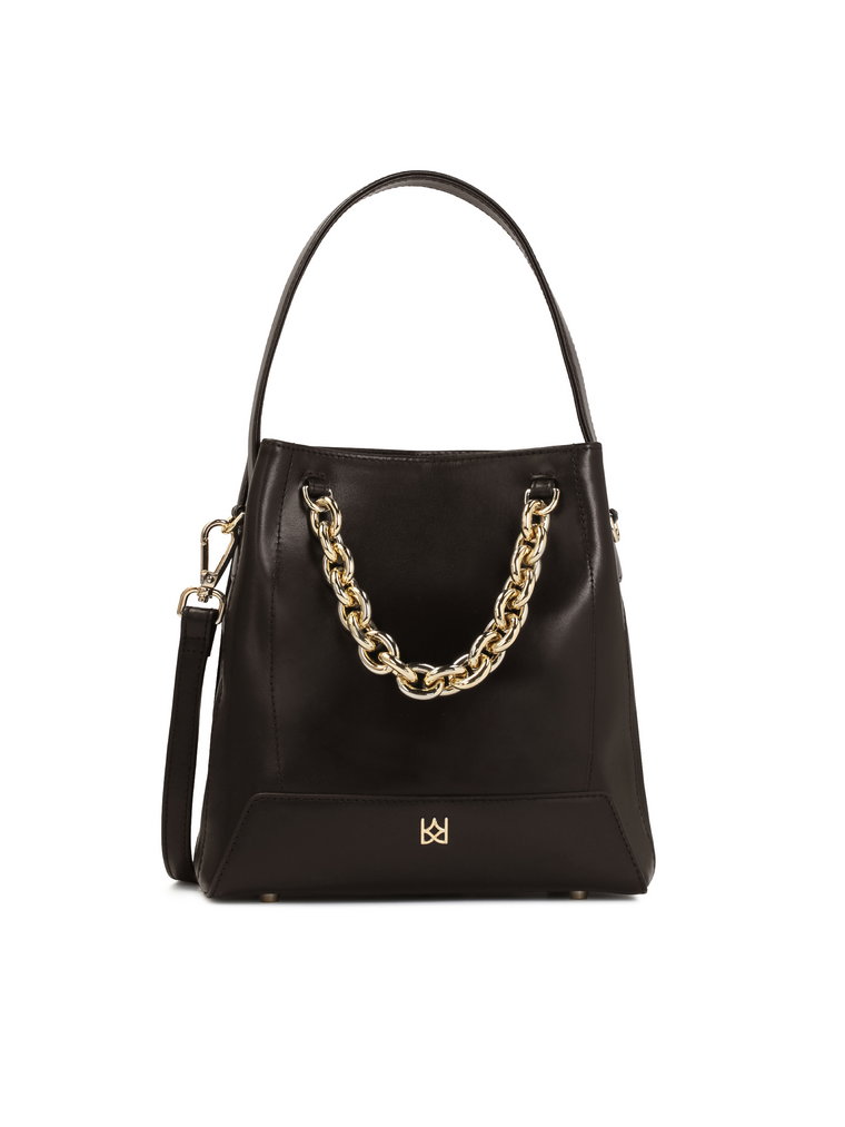 Elegancka ciemnobrązowa torebka w stylu shopper bag