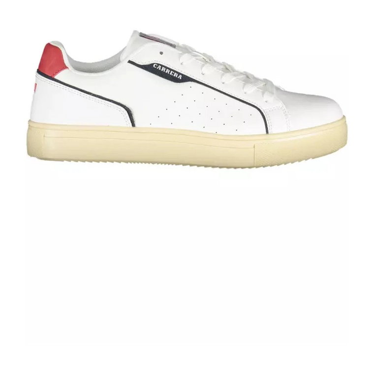 Biały Sneaker z Polietylenu z Kontrastującymi Szczegółami Carrera