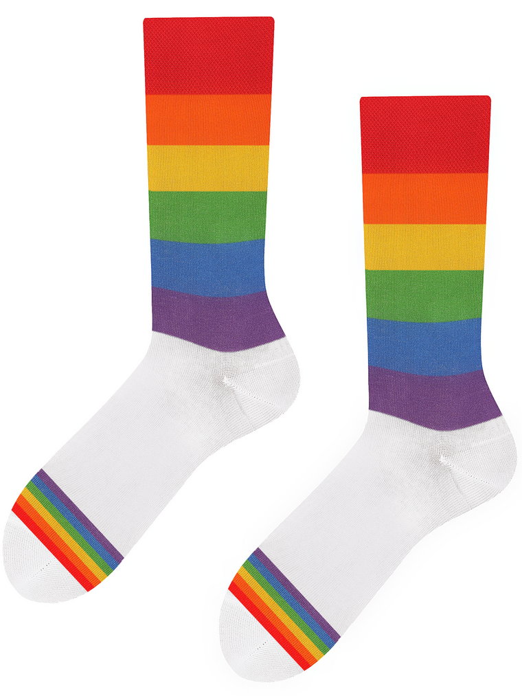 Kultowe Retro skarpety TODO Socks PRIDE LIGHT z wysokojakościowej bawełny czesanej, tęcza