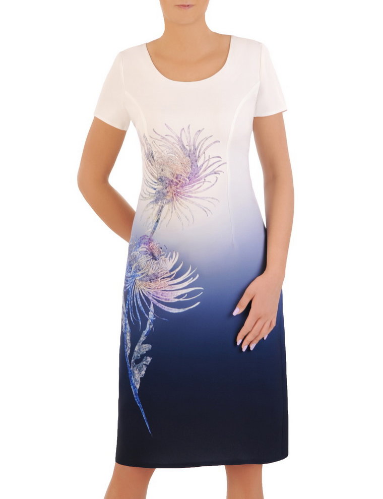 Sukienka z tkaniny, wiosenna kreacja w kwiaty 33241