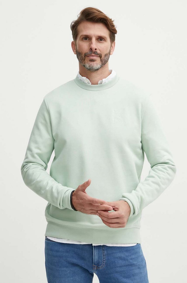 Karl Lagerfeld bluza męska kolor zielony z aplikacją 542900.705890