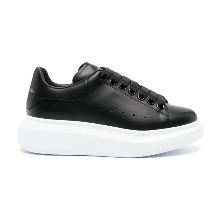 Czarne Skórzane Oversize Low-Top Sneakers Alexander McQueen