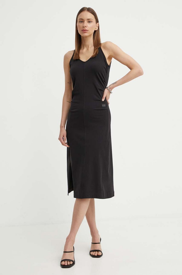 G-Star Raw sukienka bawełniana kolor czarny mini dopasowana D24573-B771