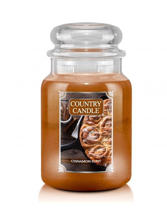 Świeca zapachowa COUNTRY CANDLE Cinnamon Buns, duży słoik, 680 g, 2 knoty