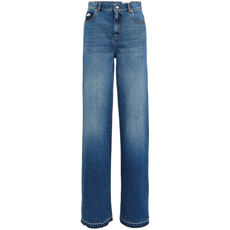 Niebieskie Jeansy z Obcasem 3,5 cm Alexander McQueen