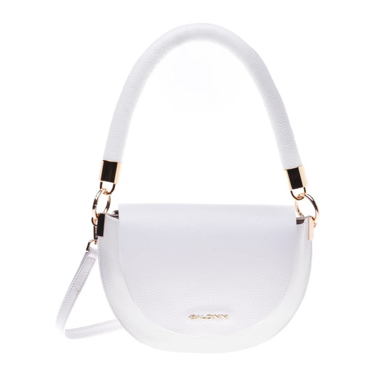 Shoulder bag in white tumbled leather Baldinini