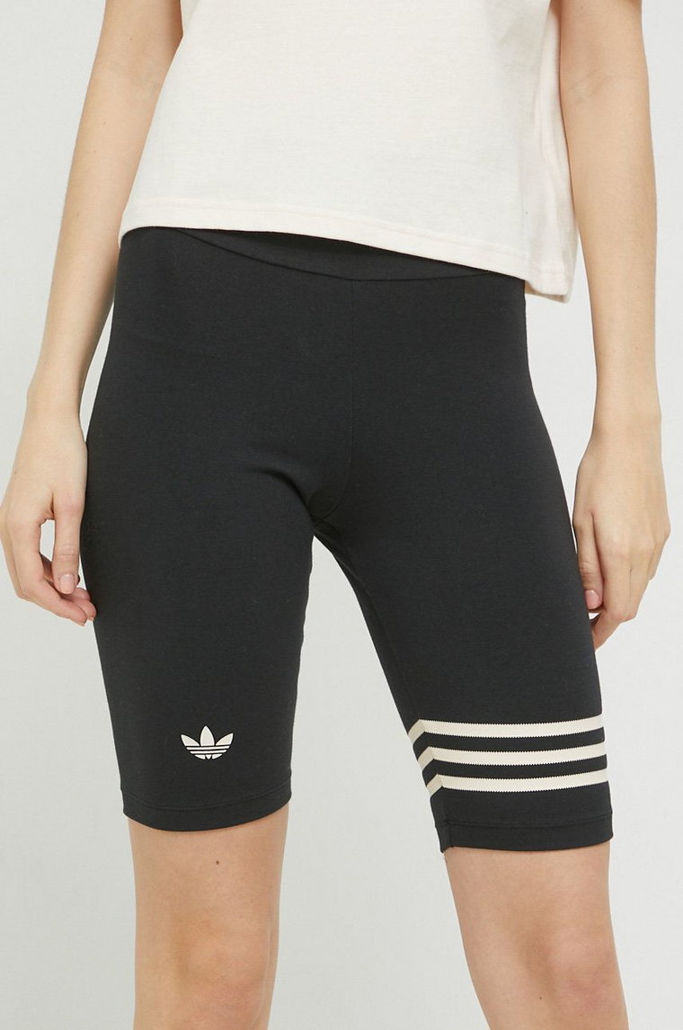 adidas Originals szorty damskie kolor czarny z nadrukiem high waist