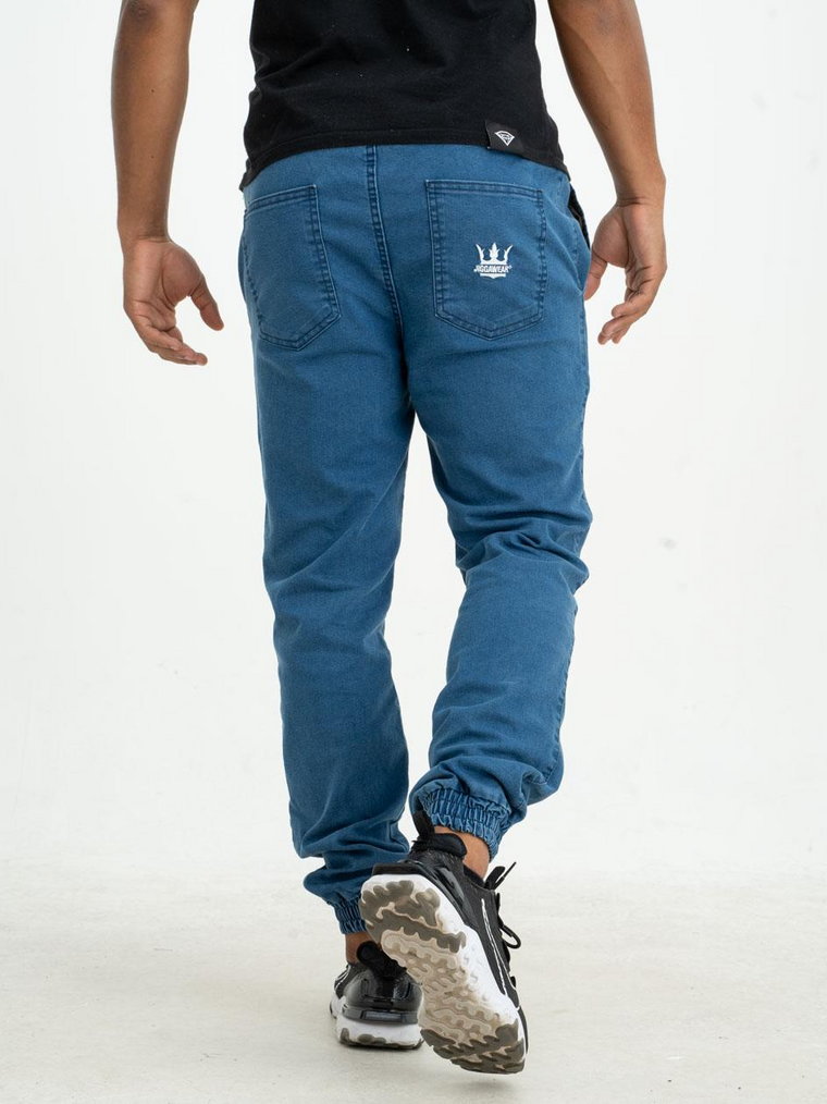 Spodnie Jeansowe Jogger Ze Ściągaczem Jasne Niebieskie Jigga Wear Crown