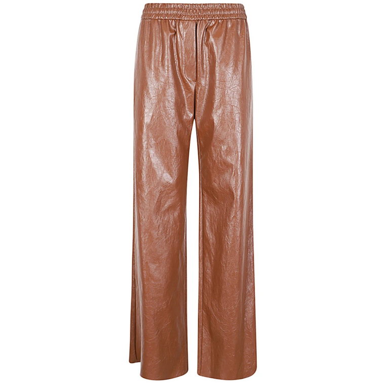 Starzony brązowy spodnie z mieszanki wiskozy Max Mara Weekend