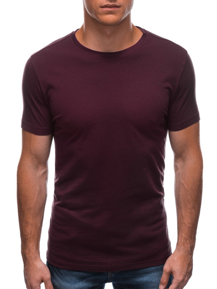 T-shirt męski basic EM-TSBS-0100 - burgundowy