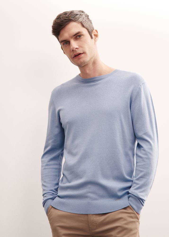 Niebieski sweter męski basic