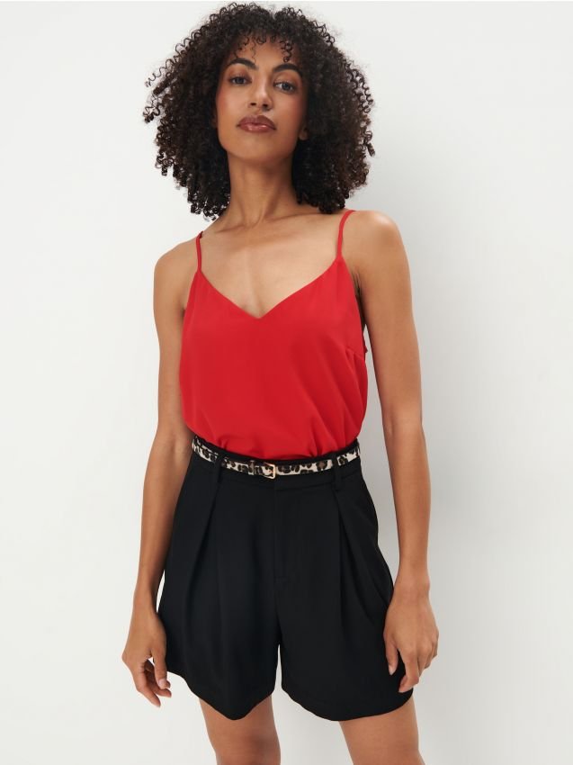 Mohito - Czerwony top basic - czerwony