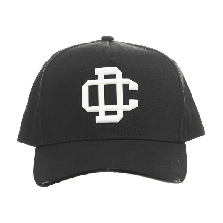 Stylowa czarna czapka baseballowa z haftem Dsquared2
